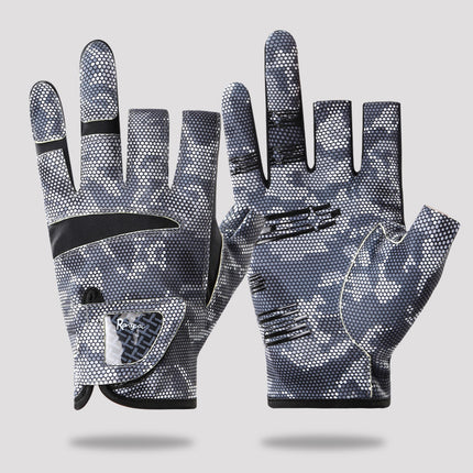 Summer Outdoor Fishing Gloves with Three-Finger Cut-Out Design, Breathable, Sun-Protective, Cut-Resistant, for Sea Fishing