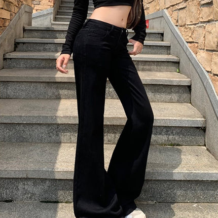 American Light Luxury Women's Jeans Autumn Thin 2024 New Fashion Trendy Micro-sweatpants Slimming Trousers