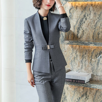 High-end professional suit suit women's spring and autumn temperament goddess fan workplace interview formal wear Manager sales department work clothes