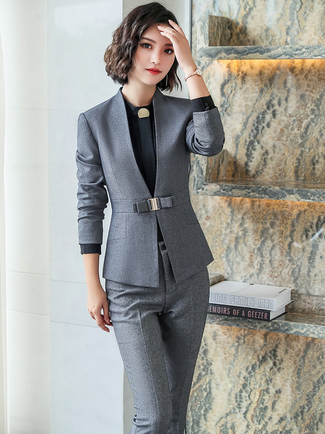 High-end professional suit suit women's spring and autumn temperament goddess fan workplace interview formal wear Manager sales department work clothes