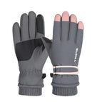 Hx513 winter ski strap women's gloves gray / One size fits all