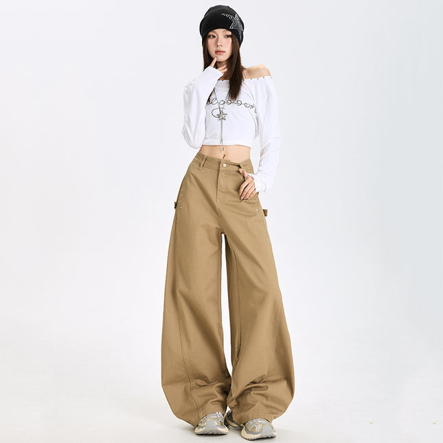 American High Street Hottie Scimitar Jeans for Women in Autumn New Design Loose Slimming Casual Workwear Wide Leg Pants