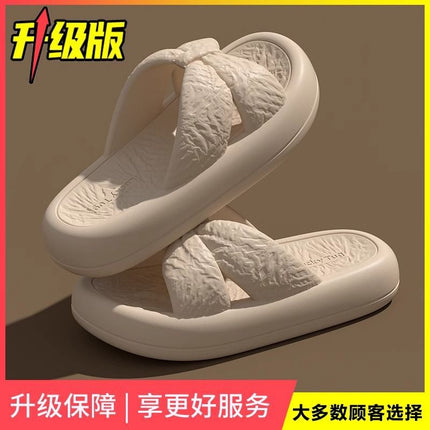 New Home Slippers for Women with Bows, Indoor Quick-Drying, Non-Slip, Bathing and Stepping on Shit, Solid Color Casual Sandals and Slippers Wholesale