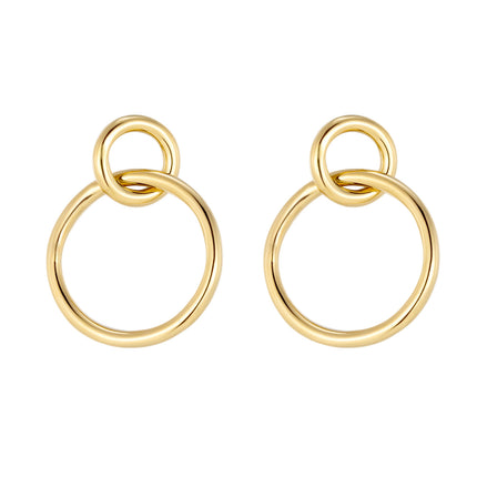 Minimalist Metal Hoop Earrings with a Magazine Style, Trendy and Cool Titanium Steel Stud Earrings for Women