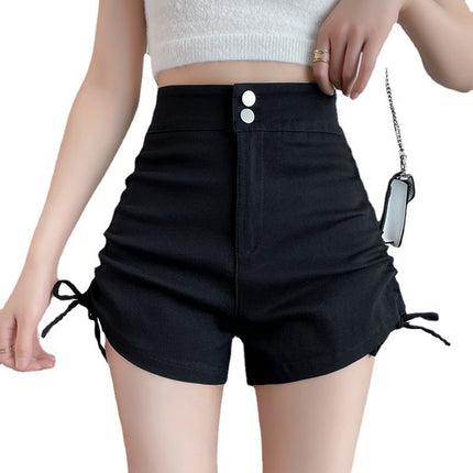 Women's Drawstring Shorts, Hot Girls' Leg-Lengthening Sports Pants, Thin Hot Pants, High-Waisted, Versatile, Casual Summer Design, Niche