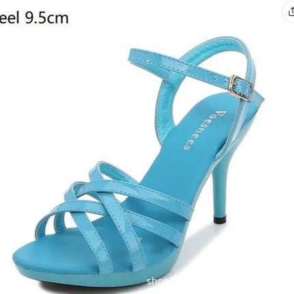 Show Artifact Model High Heels Stiletto Heel Sexy Black Platform 15cm Hate Sky Tall Super High Heel Sandals for Summer