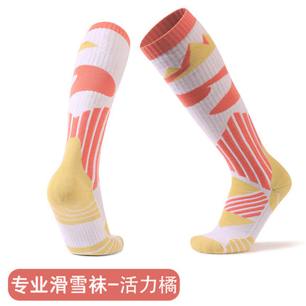 Professional Ski Socks for Men and Women, Towel Bottom, Sweat-Absorbent, Anti-Odor, Thickened Long Socks, Sports Outdoor Warm Socks