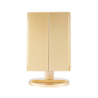 Champagne gold 10 times mirror / 22 lamp desktop three-fold mirror