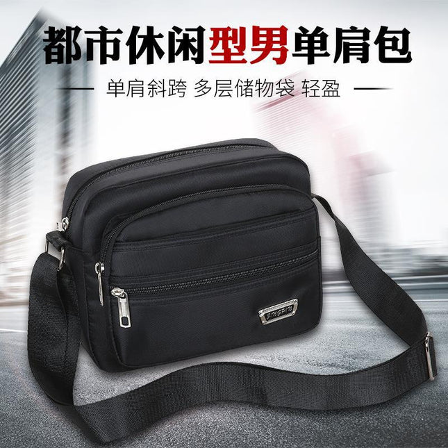 New Men's Coin Purse Casual Large Capacity Chest Bag Multi-layer Large Capacity Shoulder Bag Simple Solid Color Crossbody Bag