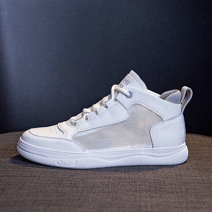 Genuine Leather White Sneakers for Women 2025 Spring and Autumn New Style Versatile Casual Shoes High-Top Soft Sole Comfortable Sneakers