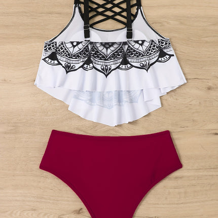 European and American swimsuit 2024 new fashion sexy tether chain bikini swimsuit two-piece wholesale foreign trade