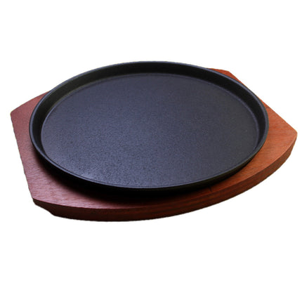 Sancong Steak Plate Commercial Cast Iron Teppanyaki Thickened Disc Long Plate Long Plate Barbecue Plate Restaurant Household Iron Plate