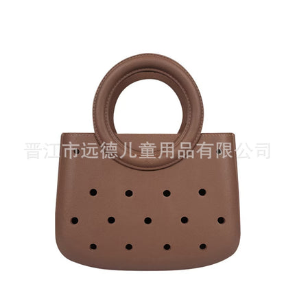 The Latest Popular Eva Pure Color DIY Hole Bag Waterproof Cosmetics Bag Vegetable Basket Beach Bag Fashionable Cut Out Travel