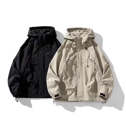 2025 Men's Jacket Spring and Autumn New Trendy Brand Loose Workwear Windproof and Waterproof Jacket Hooded Mountaineering Jacket