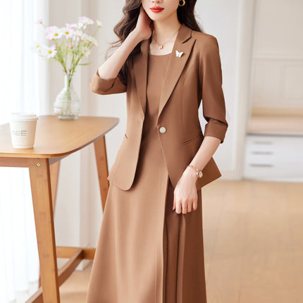 Suit Jacket with dress Women's Spring and Autumn Small Women's Suit with Pants Professional suit ol Work Clothes