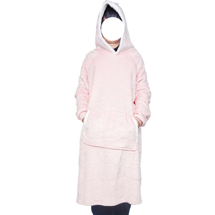 European and American Style Long Thickeneded Tv Lazy Blanket Tv Blanket Extended Nightgown Couple Family Home Clothes Pullover Pajamas