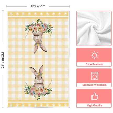 Cross-border Easter Kitchen Towel Absorbent Dishwashing Cloth Holiday Atmosphere Decorative Hand Towel Household Cleaning Cloth