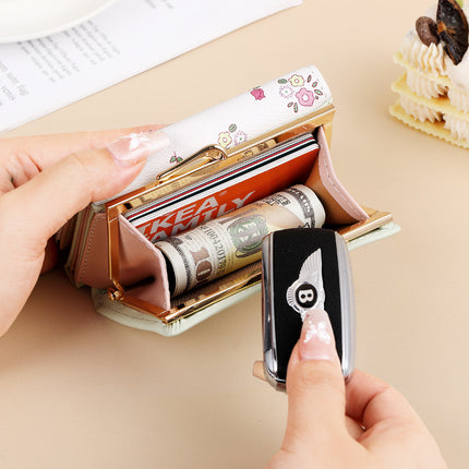 Simple Girls Ins Wallet Cute Fresh-style Puleather Portable Card Bag Large Capacity Multi-card Coin Wallet