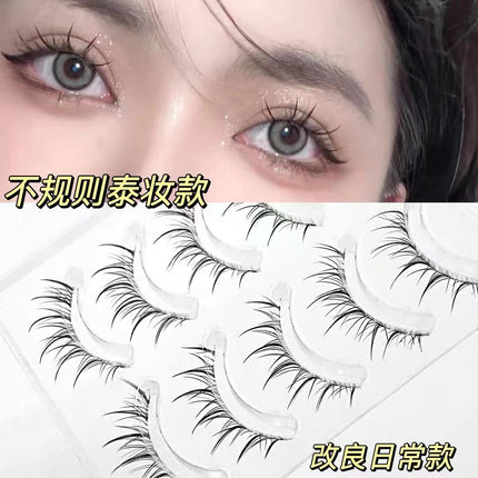 Ciliary Angel ~ Irregular Air Sense Fine Stem Mixed Blood Thai Makeup False Eyelashes Natural Sense Transparent Novice Parity Eyelashes