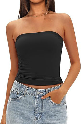 2025 Cross-Border Hot-Selling Women's Tube Top Off-Shoulder Inner Wear Outerwear Tight-Fitting Top