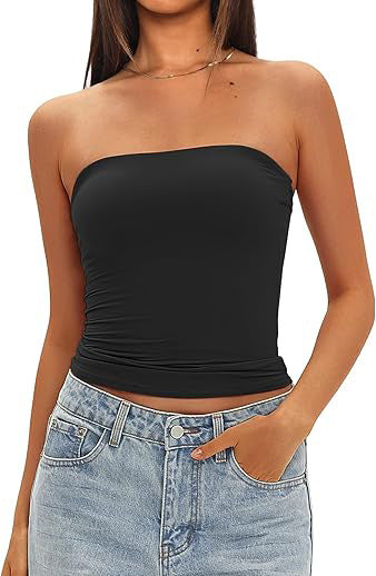 2025 Cross-Border Hot-Selling Women's Tube Top Off-Shoulder Inner Wear Outerwear Tight-Fitting Top