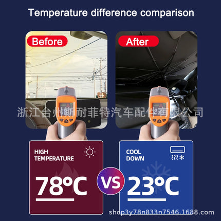 Hot sale 170T car sunshade front shield heat insulation sunscreen UV protection umbrella telescopic folding sun shield car umbrella