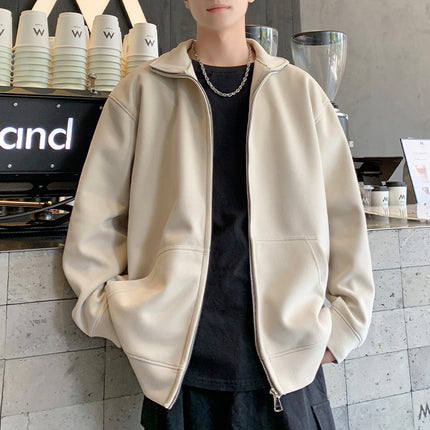 2026 New Style Jacket Men's Spring and Autumn Knitted Sweatshirt Stand Collar Men's Top Spring Loose Sports Long-Sleeved Men's Clothing