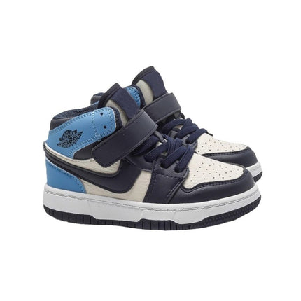 Children's High-top sneaker 2024 Autumn and Winter New Girls' fleece-lined Two-cotton Shoes North Carolina Blue Boys' Non-slip Sneakers