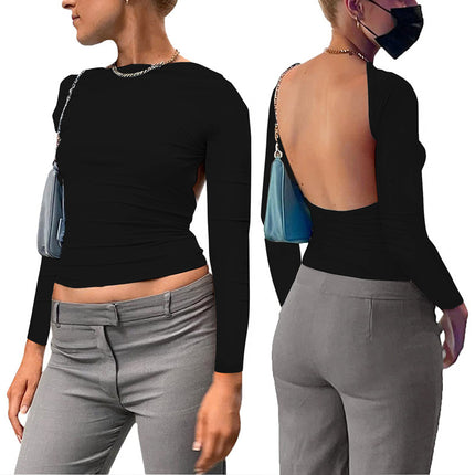 European and American women's new sexy top front and back wear one-shoulder hot girl style nightclub outfit Amazon supply spot