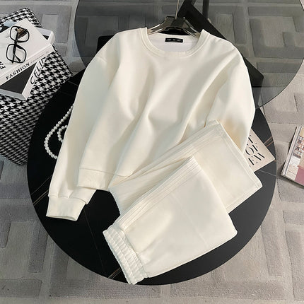 2025 early autumn new casual sweater sports suit wide leg pants two-piece design fashion sports suit women