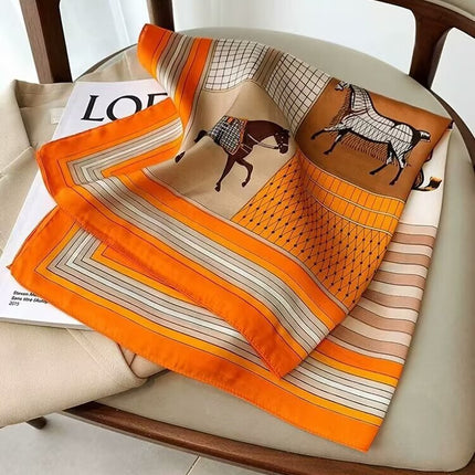 70 Silk Scarf Square Scarf High-end Korean Style Fashion All-match Professional Silk Small Scarf Retro Printed Silk Scarf for Women