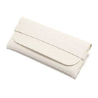 White leather box with strap