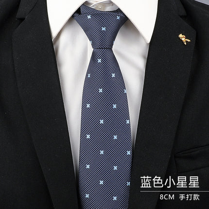 Tie Men's Forsuit Business Blue Striped Shirt Suit Hands Lazy People Zip-Free Wedding Trend