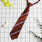 Wine red and yellow M tie