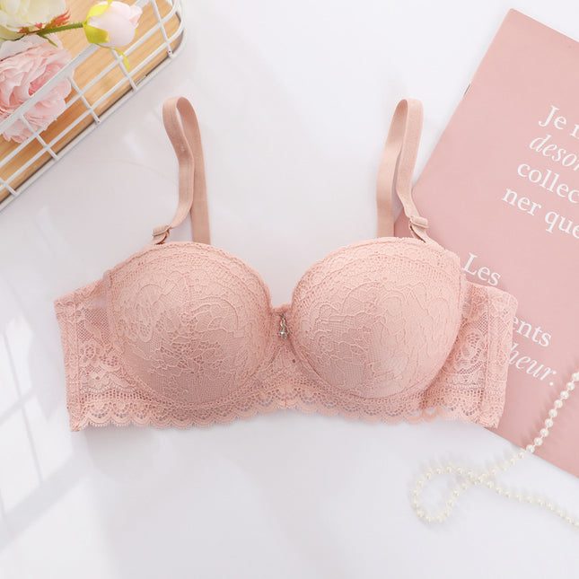 Shantou Spot bra Lace 1/2 Cup Adjustable Upper Bracer Gathered Shoulder Strap Detachable Strapless Underwear for Women bra