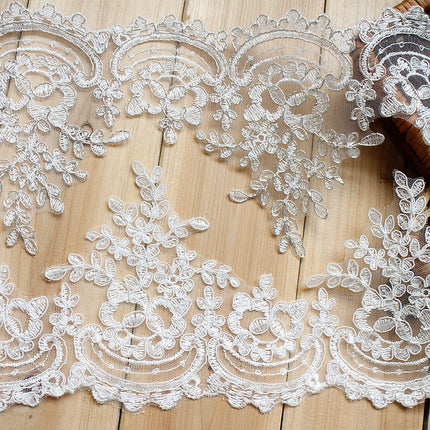 White lace accessories bridal handmade diy material wedding headwear decorative flower width 15.5CM