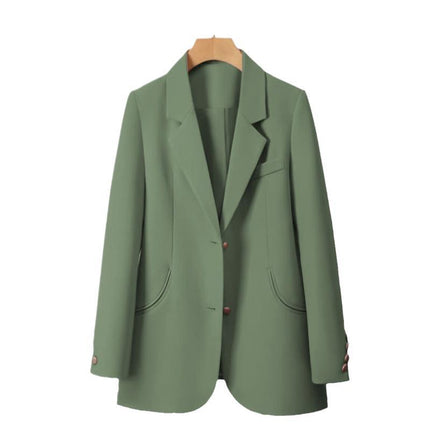 2026 Autumn New Green Blazer for Women, Korean Style, British Style, Loose Design, Versatile Small Suit for Women