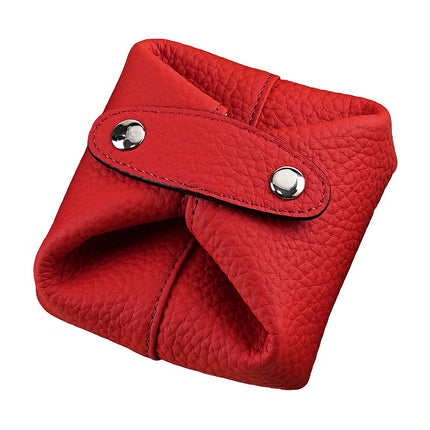 Cross-border Ins Girl's Small Jewelry Storage Bag Mini Genuine Leather Coin Purse Earphone Bag Women's Mouth Red Envelope Coin Bag
