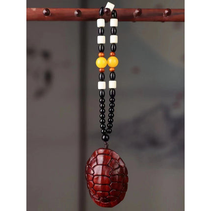 Lobular red sandalwood wood carving handle piece fortune pendant brave play piece text wealth pendant wood text play crafts