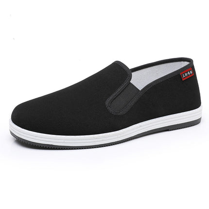 2025 New Style Old Beijing Cloth Shoes Men's Shoes Deodorant Slip-On Casual Shoes Mugwort Three-Proof Cloth Shoes Work Shoes Soft Sole