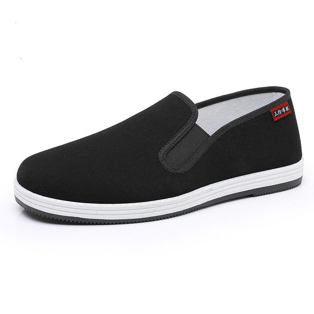 2025 New Style Old Beijing Cloth Shoes Men's Shoes Deodorant Slip-On Casual Shoes Mugwort Three-Proof Cloth Shoes Work Shoes Soft Sole