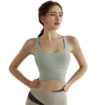 Sports Bra Women's Summer High-Intensity Fixed Cup Beautiful Back Running Fitness Belt Chest Pad Push-Up Shock-Proof Yoga Vest