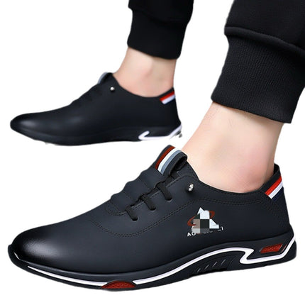 Men's All-match Casual Leather Shoes with Soft Bottom and Soft Face Breathable Slip-on 2595