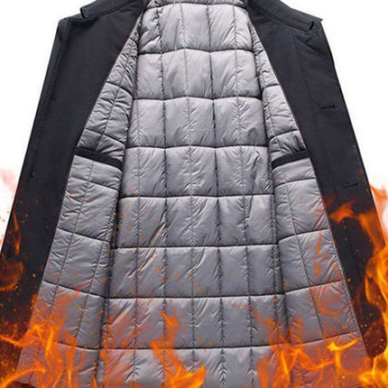One-Piece Drop-Shipping Men's Autumn and Winter Casual Jacket for Middle-Aged Men, Lapel Light Business Cotton Coat Jacket, Dad's Outfit