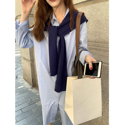 2026 Spring and Autumn Layering Essential Fashionable Knitted Shawl Korean Style Tie Knot Decorative Woolen Outerwear Small Cardigan