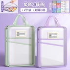 [extra thick 3-layer portable/free label] 2 pieces/purple + green