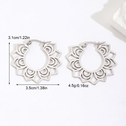 European and American Export Earrings, Stainless Steel Jewelry, High-End, Non-Fading, Exquisite and Exaggerated Earrings for Women, Versatile Titanium Steel Earrings