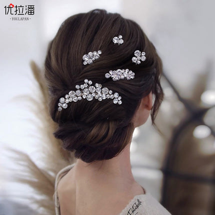 Youlapan Foreign Trade Bridal Set with Diamond-Encrusted Hair Accessories, Hairpin, Wedding Updo Accessories, Hair Comb, Hair Ornament Hp387