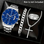 Silver blue number series + cross (no gift box)