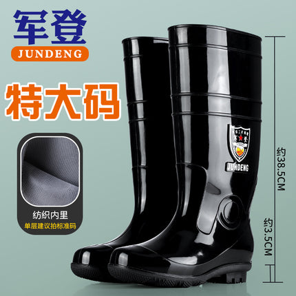 Extra Large Size Men's and Women's Mid-high Rain Boots Non-slip Waterproof Shoes fleece-lined Thickened Rain Boots Labor Protection Shoes Rubber Shoes Summer Shoes